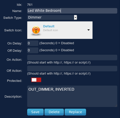 an creDomBusTH dimmer config